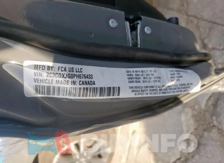 2C3CDXJG0PH676433 Photo# 13