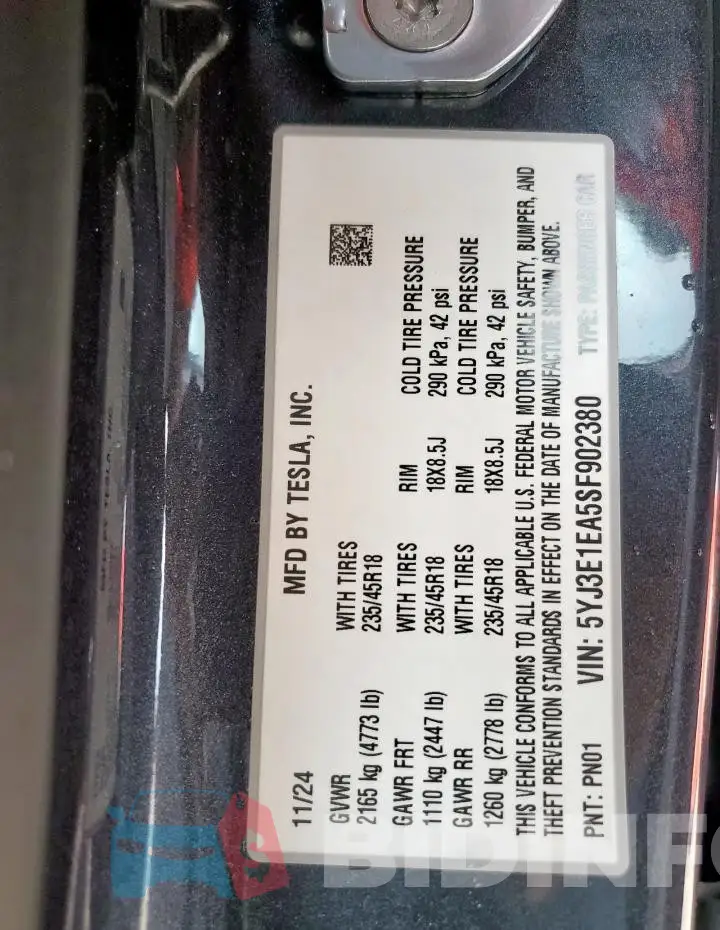 5YJ3E1EA5SF902380 Photo# 12