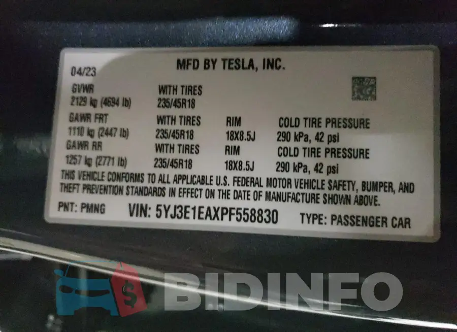 5YJ3E1EAXPF558830 Photo# 13