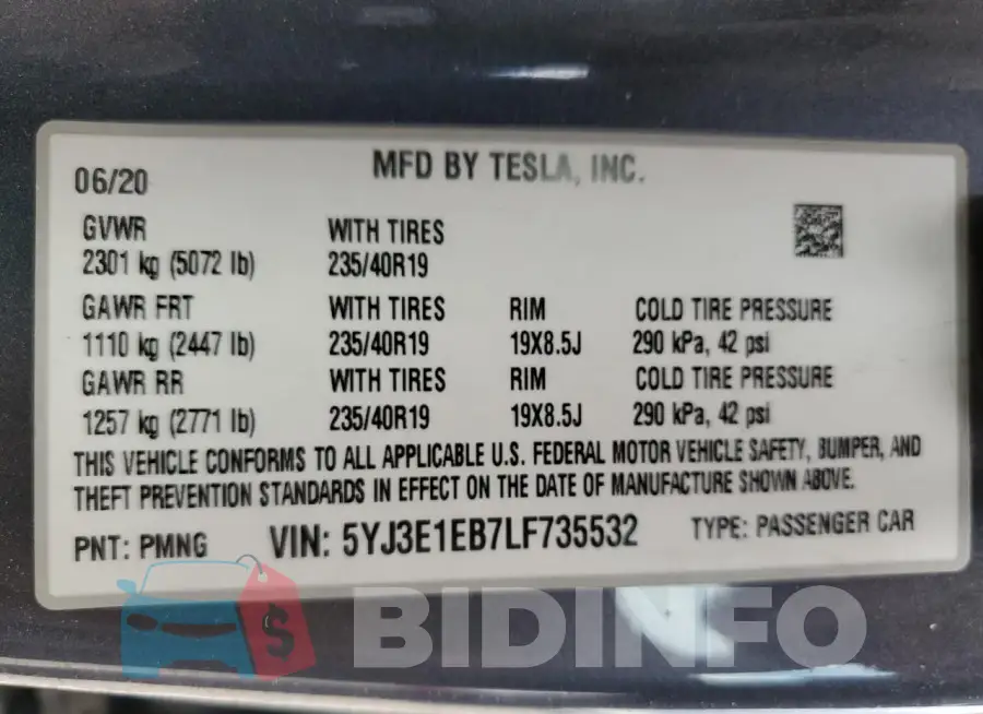 5YJ3E1EB7LF735532 Photo# 13
