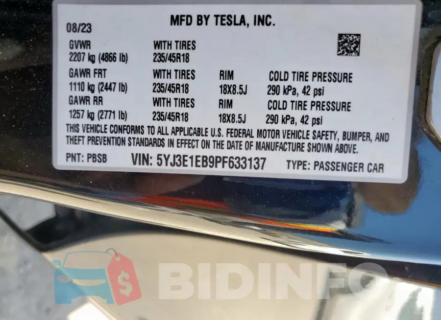5YJ3E1EB9PF633137 Photo# 12