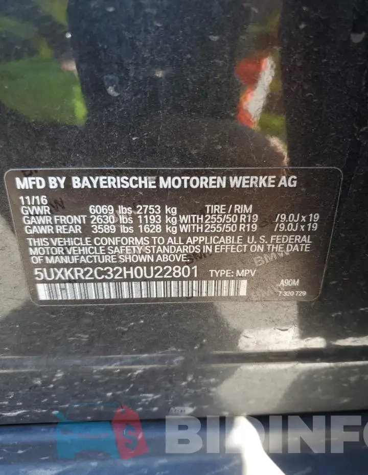 5UXKR2C32H0U22801 Photo# 13
