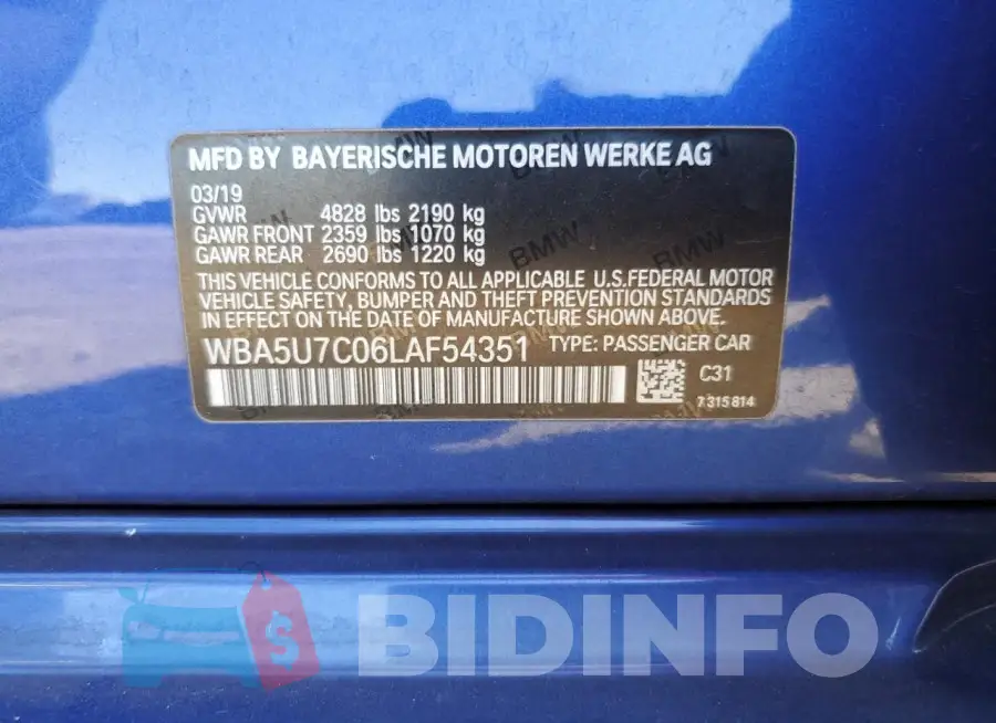 WBA5U7C06LAF54351 Photo# 13