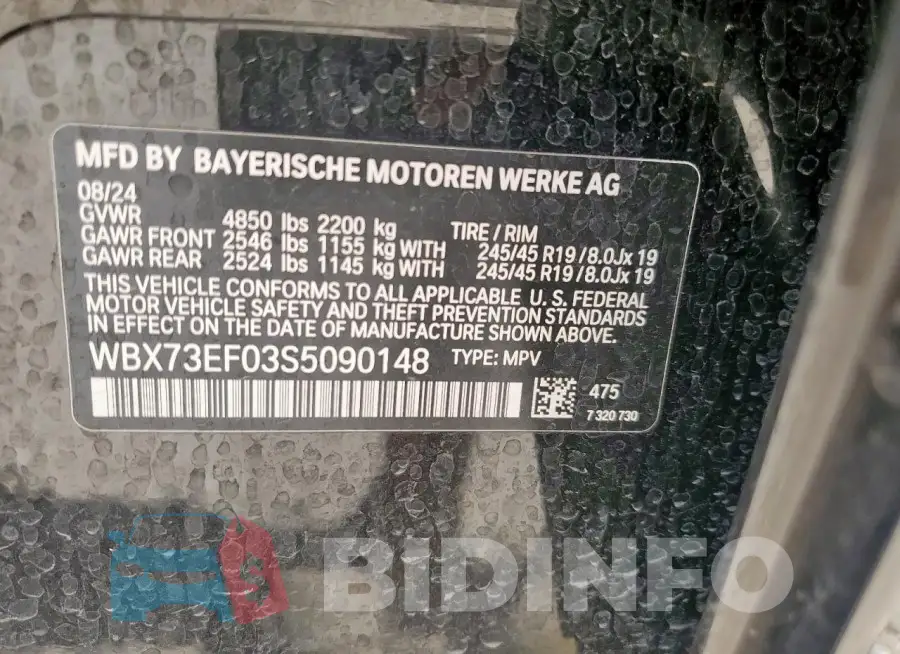 WBX73EF03S5090148 Photo# 13
