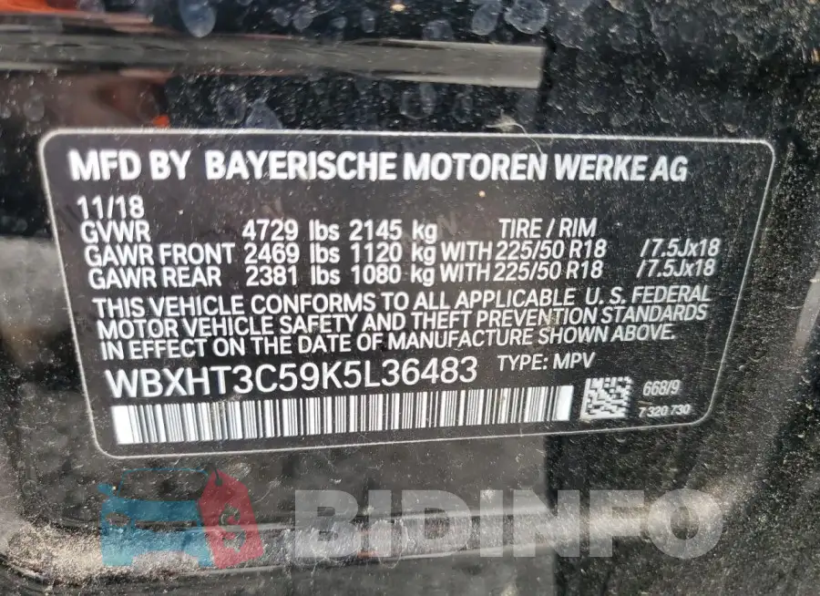 WBXHT3C59K5L36483 Photo# 13
