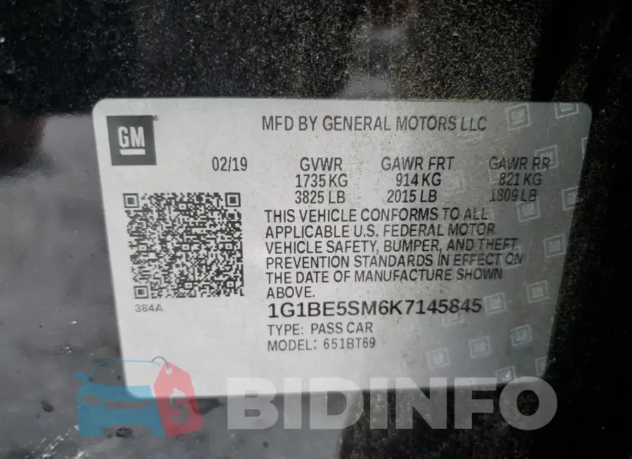 1G1BE5SM6K7145845 Photo# 12