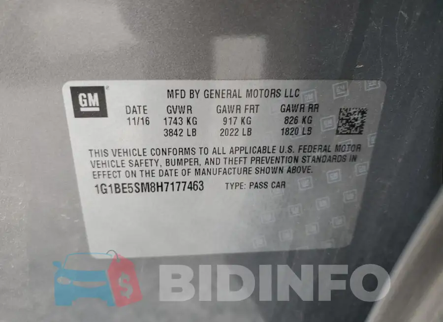 1G1BE5SM8H7177463 Photo# 13