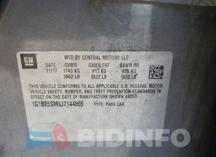 1G1BE5SM9J7144865 Photo# 12