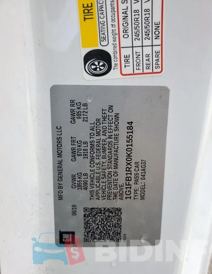 1G1FB1RX0K0155184 Photo# 13
