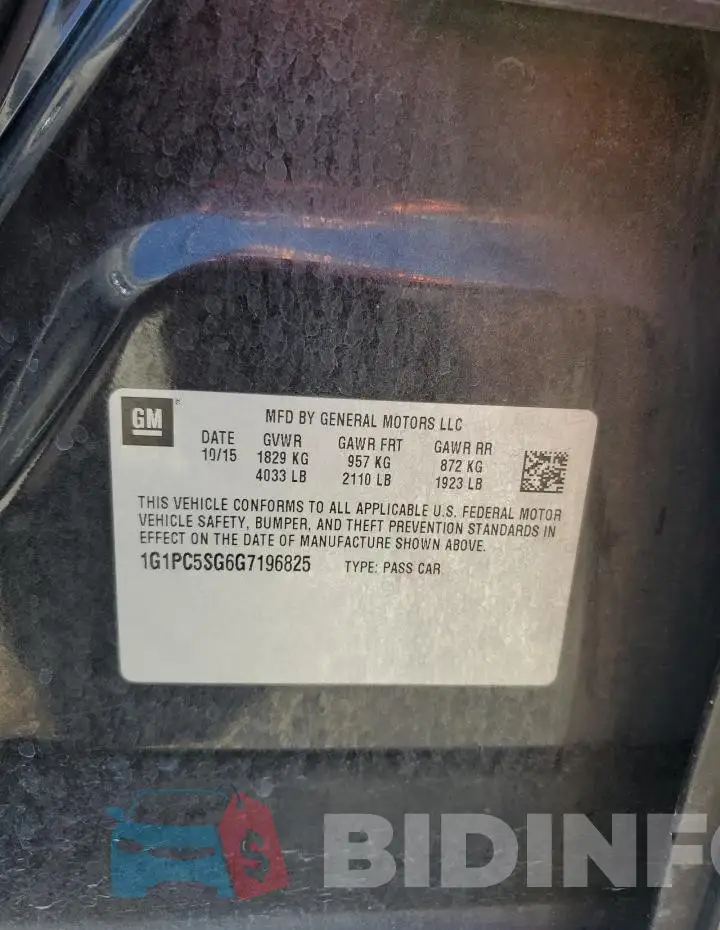 1G1PC5SG6G7196825 Photo# 13