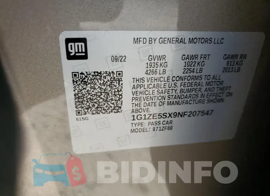 1G1ZE5SX9NF207547 Photo# 13