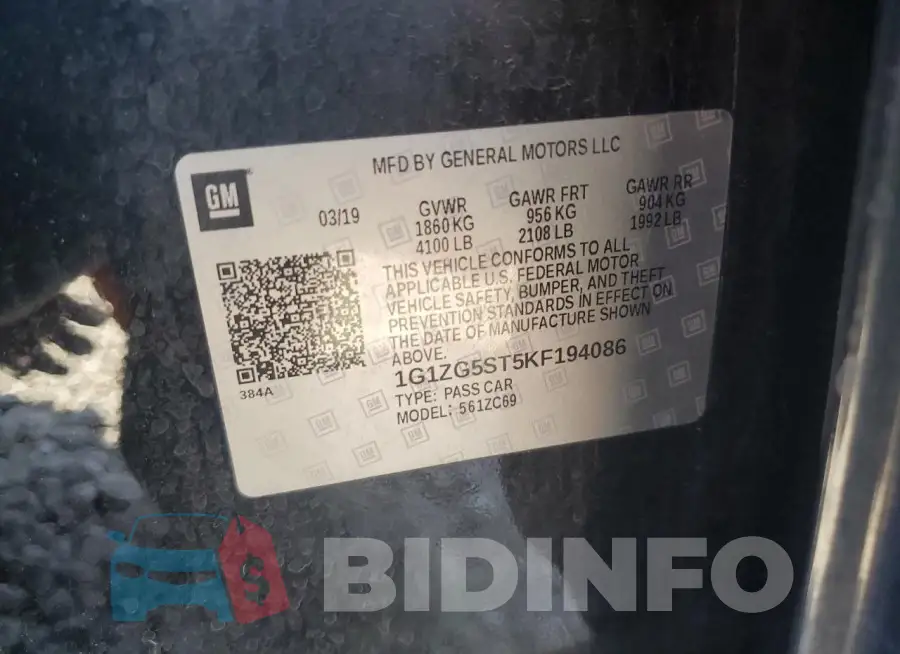 1G1ZG5ST5KF194086 Photo# 12