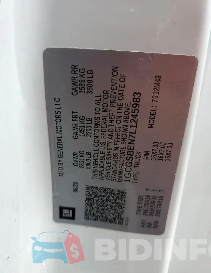 1GCGSBEN7L1245983 Photo# 12