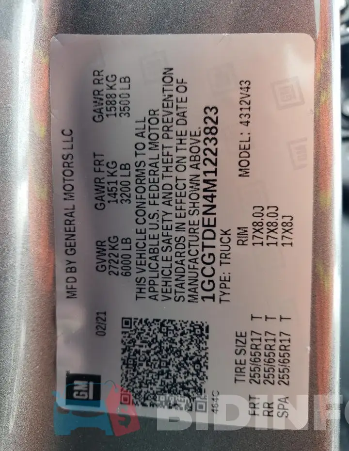 1GCGTDEN4M1223823 Photo# 12