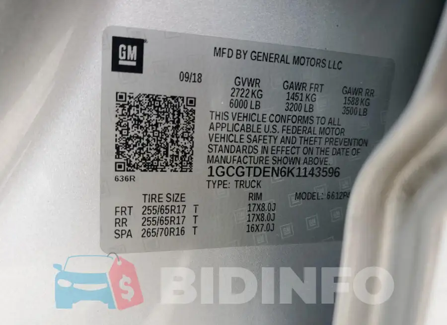 1GCGTDEN6K1143596 Photo# 12