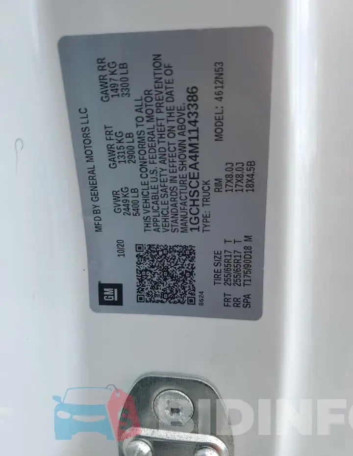 1GCHSCEA4M1143386 Photo# 13