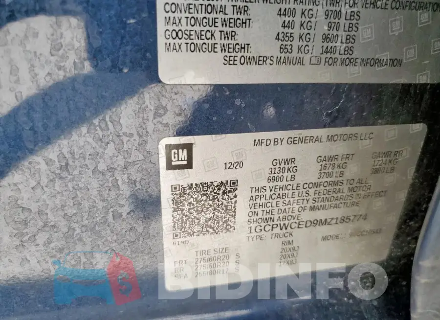 1GCPWCED9MZ185774 Photo# 12
