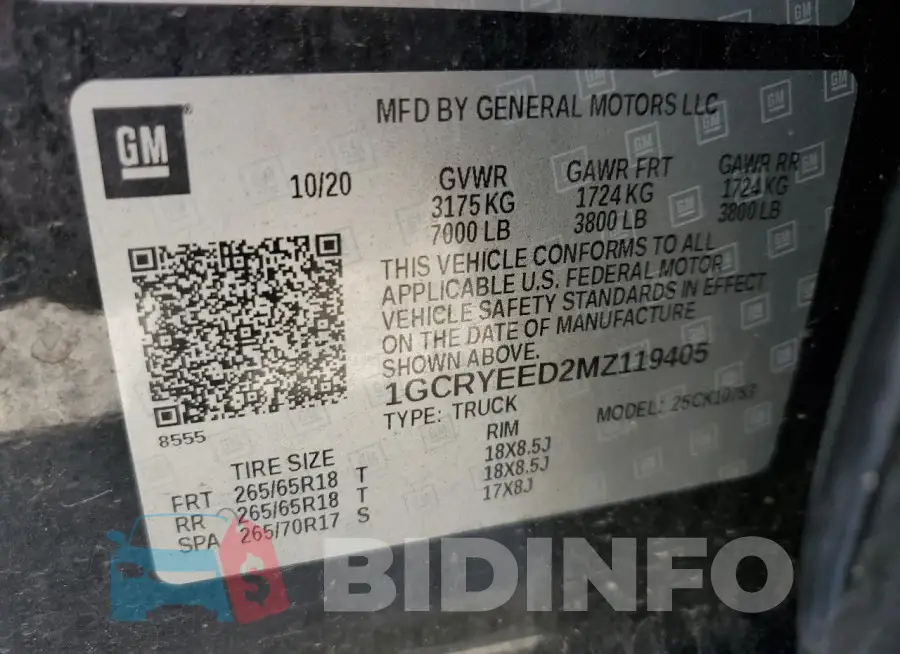1GCRYEED2MZ119405 Photo# 12