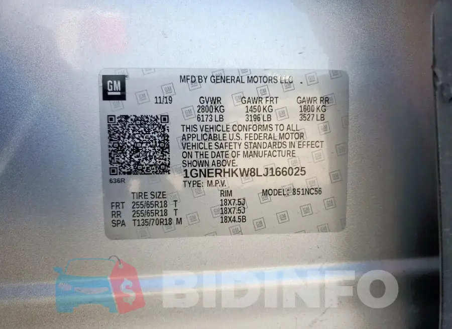 1GNERHKW8LJ166025 Photo# 13