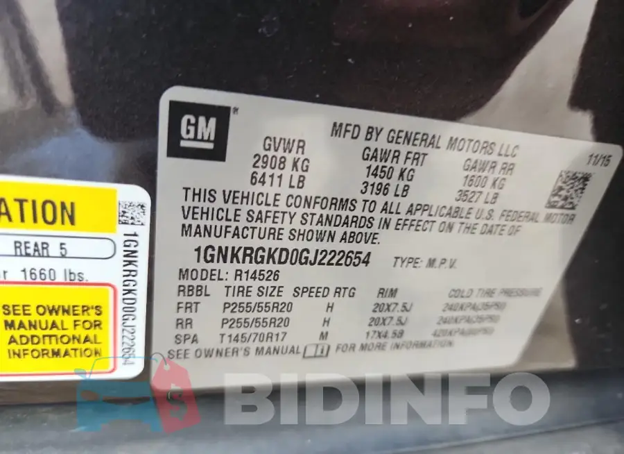 1GNKRGKD0GJ222654 Photo# 13