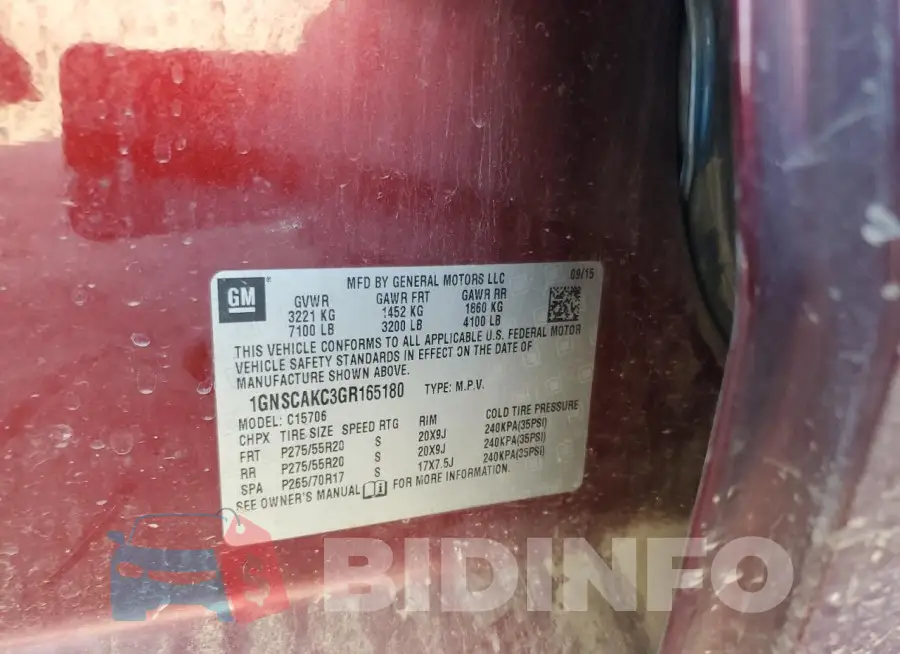 1GNSCAKC3GR165180 Photo# 13
