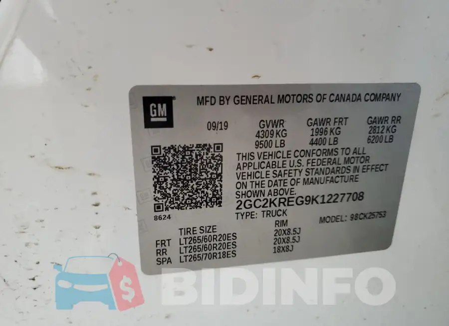 2GC2KREG9K1227708 Photo# 12