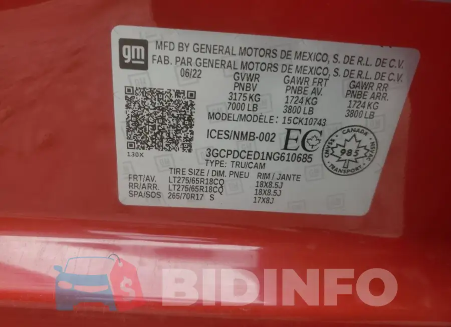 3GCPDCED1NG610685 Photo# 12