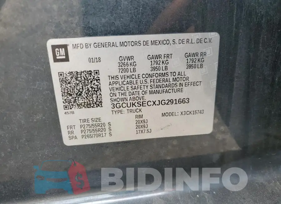 3GCUKSECXJG291663 Photo# 13