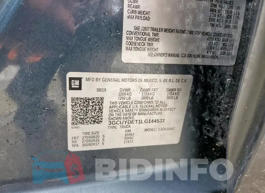 3GCUYDET1LG144533 Photo# 13
