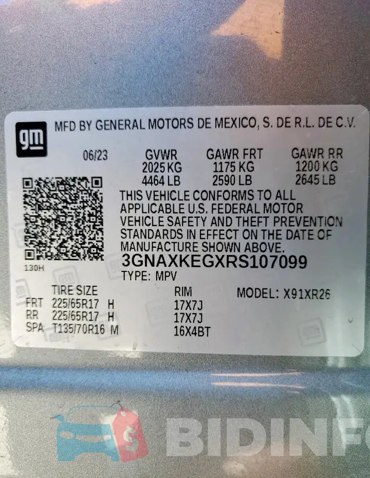 3GNAXKEGXRS107099 Photo# 14