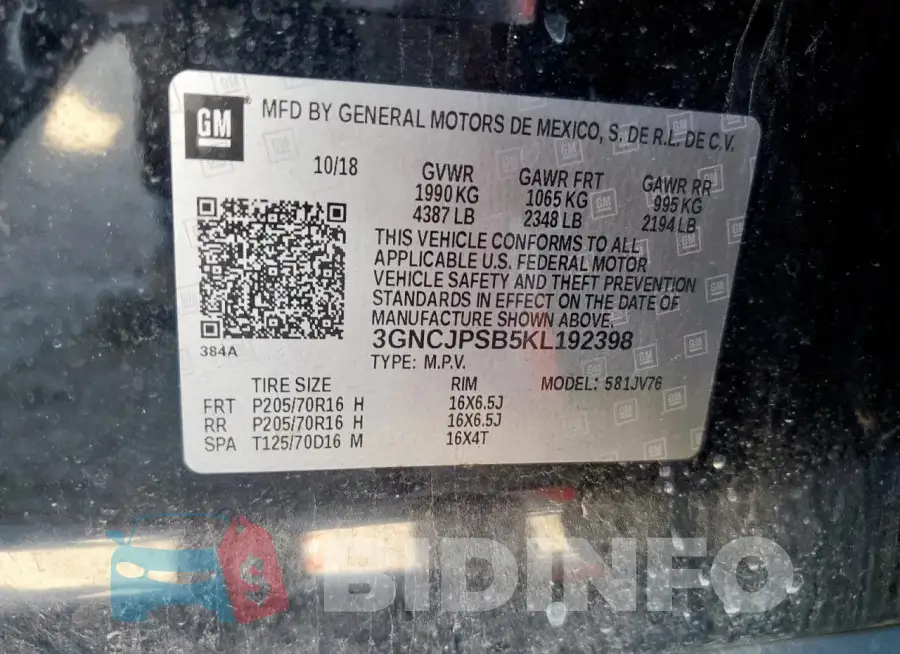 3GNCJPSB5KL192398 Photo# 13