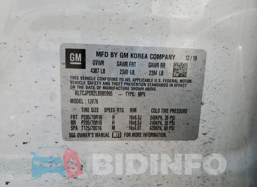 KL7CJPSB2LB085995 Photo# 12
