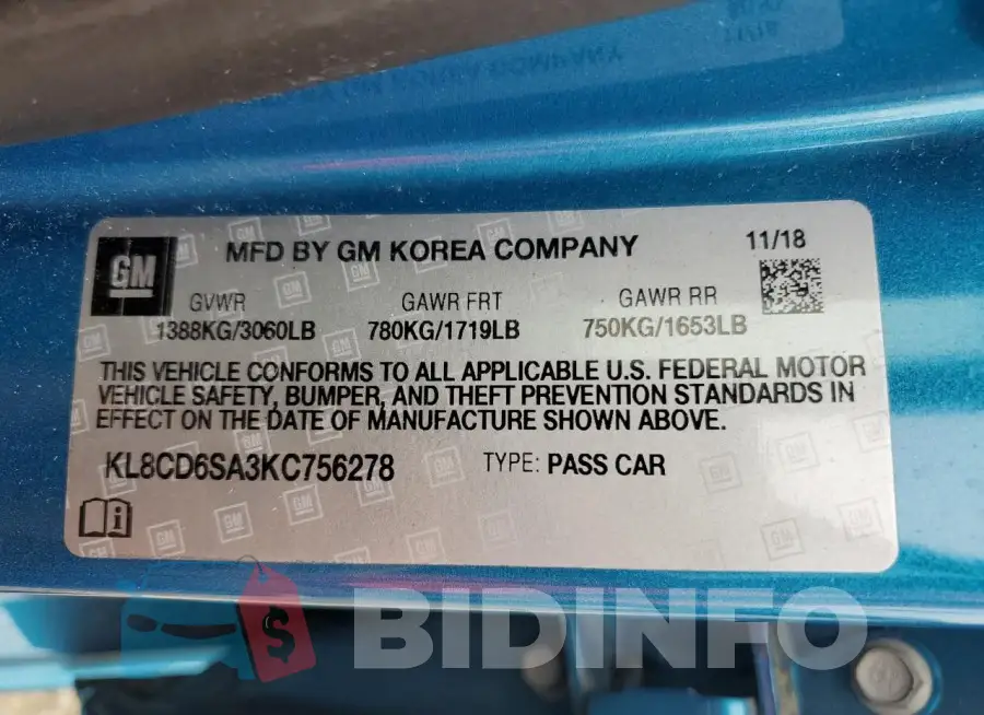 KL8CD6SA3KC756278 Photo# 12