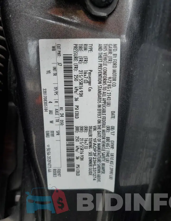 1FADP3F23HL331274 Photo# 12