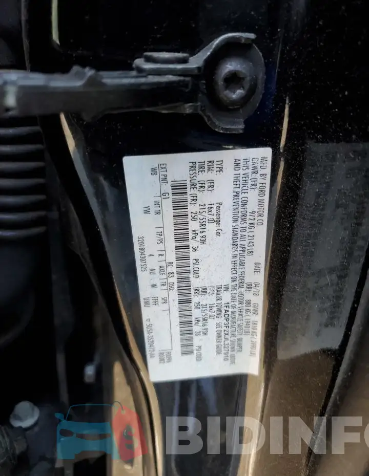 1FADP3F2XJL327910 Photo# 12