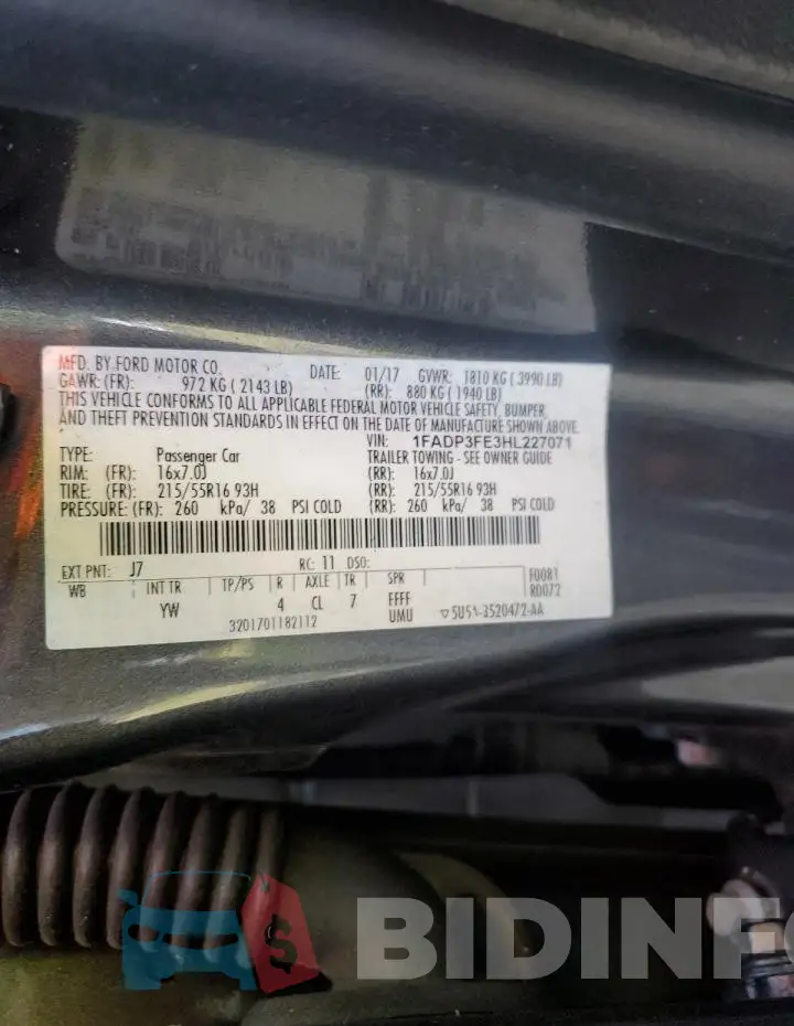 1FADP3FE3HL227071 Photo# 10