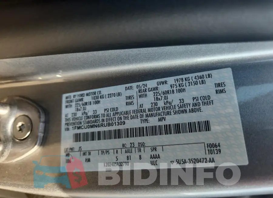 1FMCU0MN6RUB01309 Photo# 13