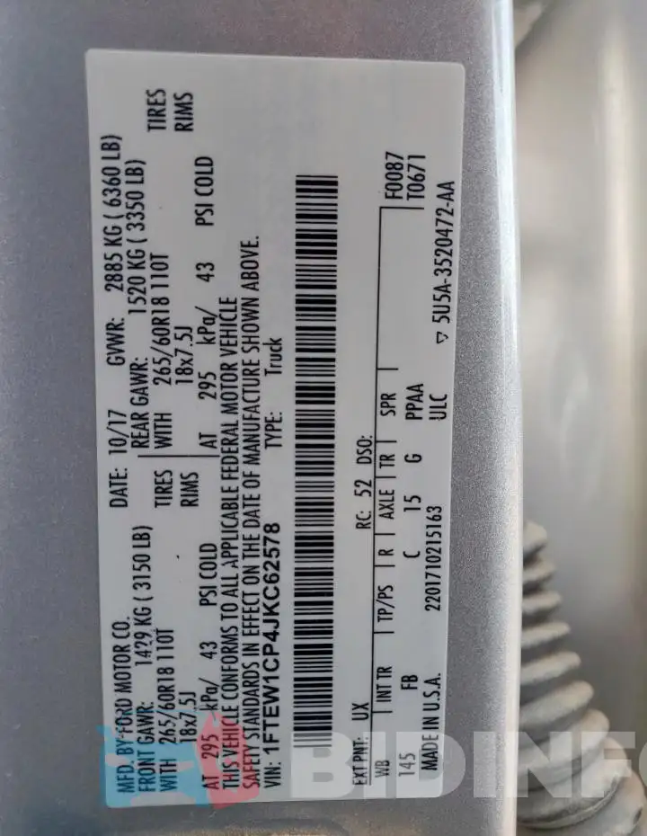 1FTEW1CP4JKC62578 Photo# 12