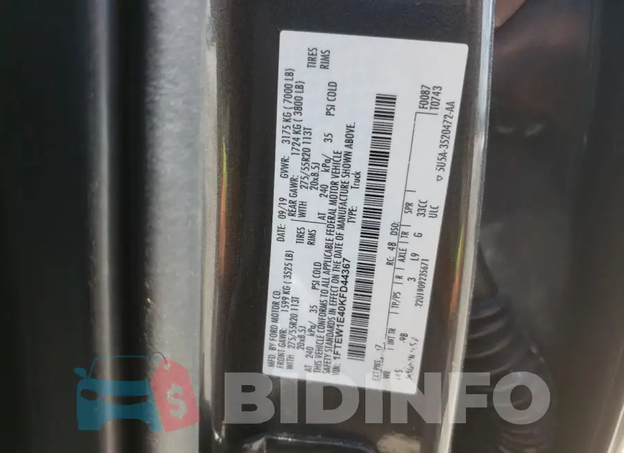 1FTEW1E40KFD44367 Photo# 12