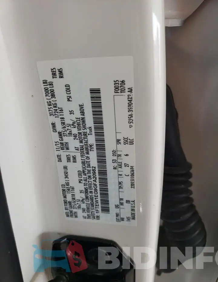 1FTEW1EG9GFA20982 Photo# 13