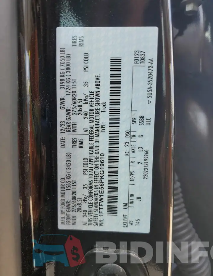 1FTFW1E56PKG19610 Photo# 12