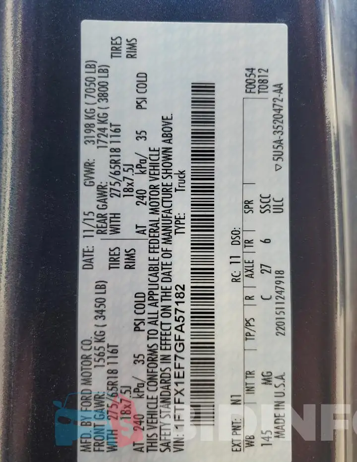 1FTFX1EF7GFA57182 Photo# 12