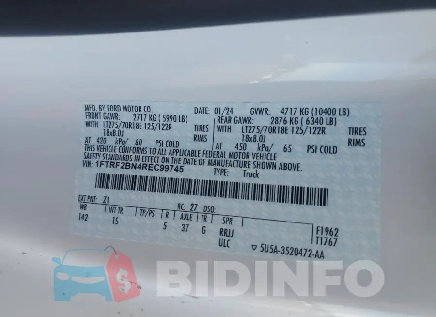 1FTRF2BN4REC99745 Photo# 12