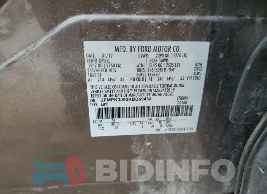2FMPK3J93KBB69434 Photo# 13