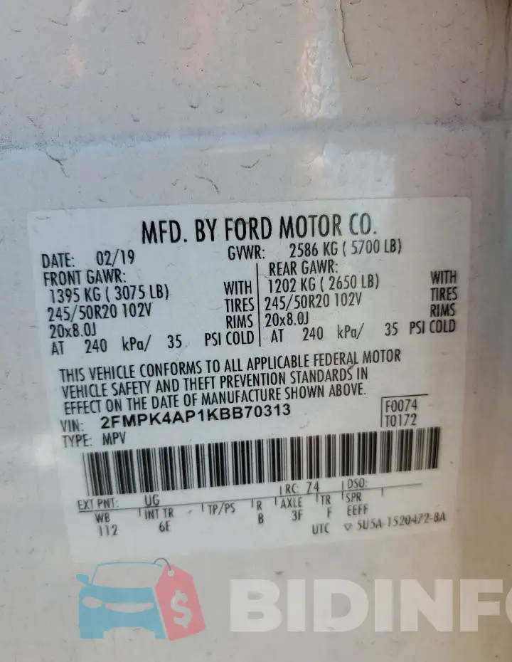 2FMPK4AP1KBB70313 Photo# 13