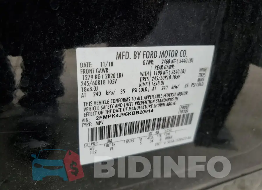 2FMPK4J96KBB20914 Photo# 13
