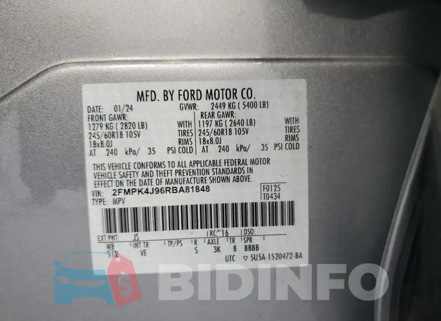 2FMPK4J96RBA81848 Photo# 13