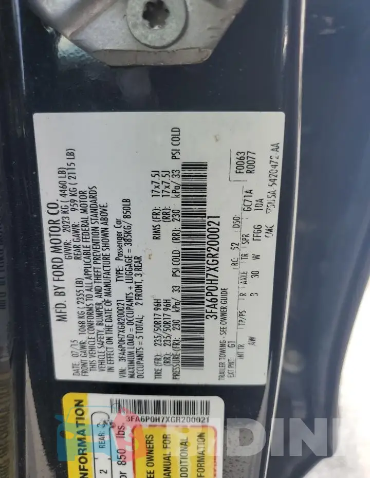 3FA6P0H7XGR200021 Photo# 12