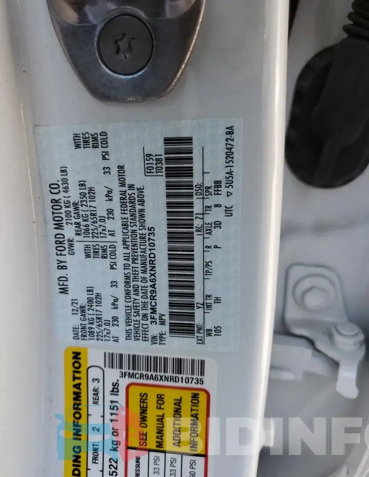 3FMCR9A6XNRD10735 Photo# 13