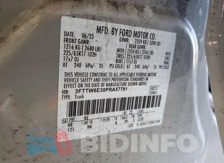 3FTTW8E30PRA57791 Photo# 13